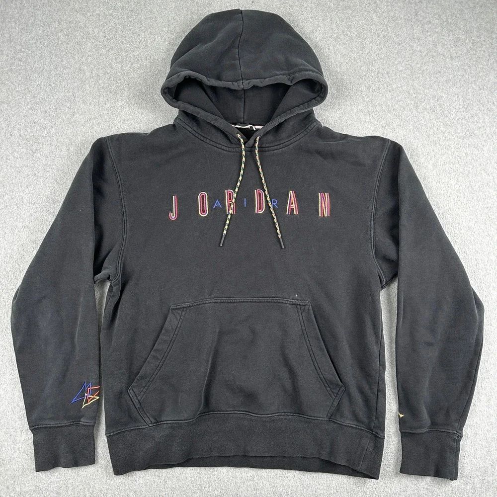 Jordan‎ Hoodie Mens S Black CK9567-010 Jumpman Logo Graphic Pullover Sweatshirt